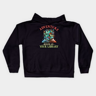 Adventure Begins At Your Library Summer Reading 2024 Kids Hoodie